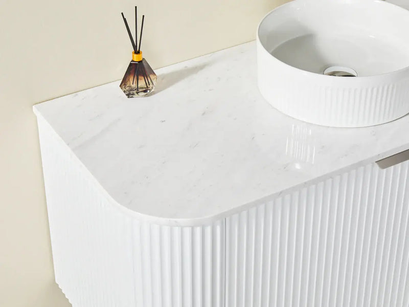 Avalon Wall Hung Vanity Single Bowl Matt White 600mm/750mm/900mm/1200mm - FIL Kitchen Bathroom