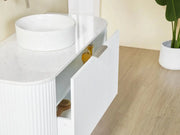 Avalon Wall Hung Vanity Single Bowl Matt White 600mm/750mm/900mm/1200mm - FIL Kitchen Bathroom