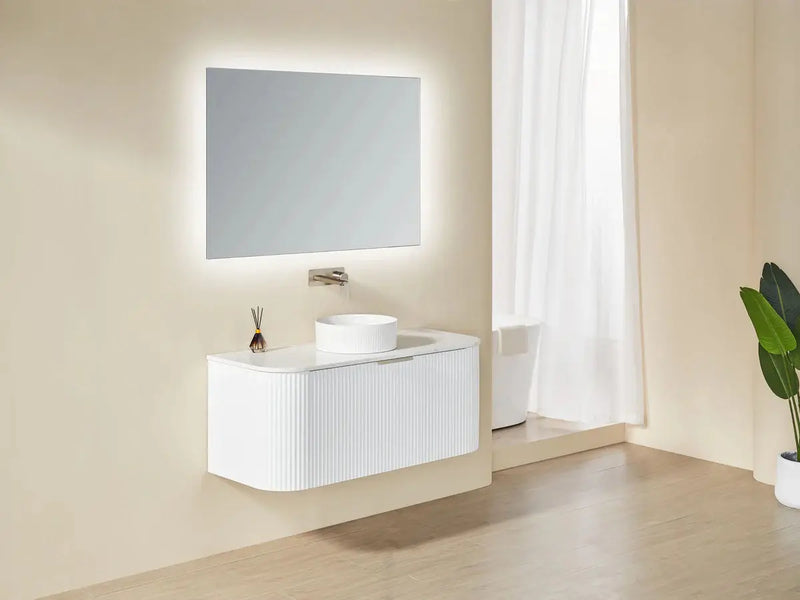 Avalon Wall Hung Vanity Single Bowl Matt White 600mm/750mm/900mm/1200mm - FIL Kitchen Bathroom