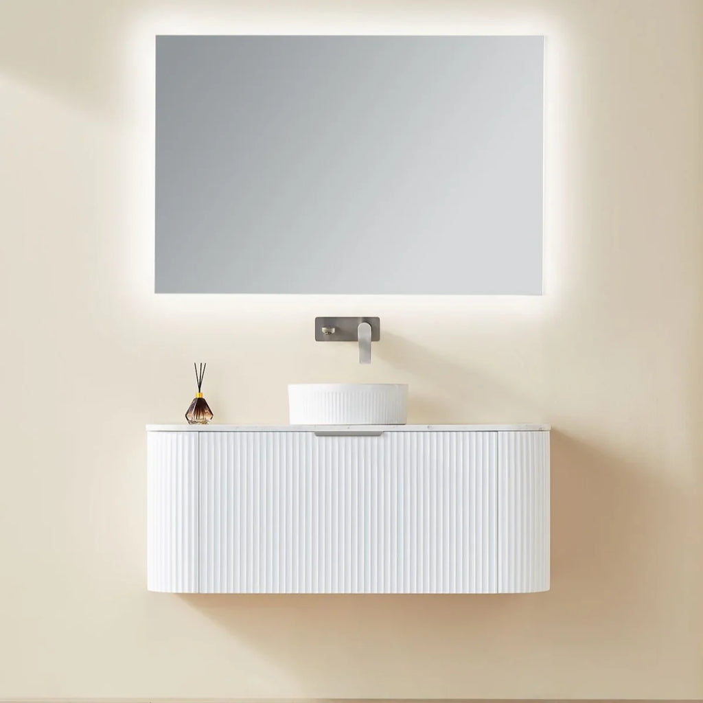 Avalon Wall Hung Vanity Single Bowl Matt White 600mm/750mm/900mm/1200mm