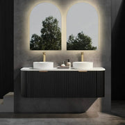 Avalon Wall Hung Vanity Matte Black Double Bowl 1500mm/1800mm - FIL Kitchen Bathroom