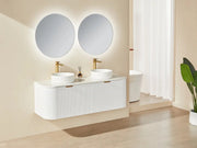 Avalon Wall Hung Vanity Double Bowl Matte White 1500mm/1800mm - FIL Kitchen Bathroom