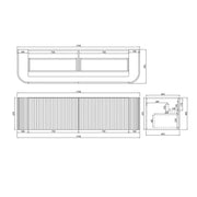 Avalon Wall Hung Vanity Matte Black Double Bowl 1500mm/1800mm - FIL Kitchen Bathroom