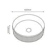 Fluted Above Counter Round Basin Matte Black 360x360x115mm - FIL Kitchen Bathroom