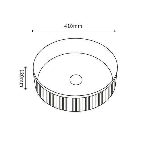 Fluted Above Counter Round Basin Matte Black 360x360x115mm - FIL Kitchen Bathroom