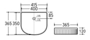 VITO Geneva Fluted Arch Premium Ceramic Above-Counter Basin (415 mm) POSEIDON