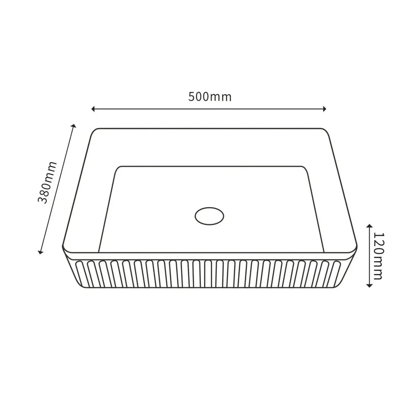 Cascade Rectangular Above Counter Basin Matte Black 500mmX380mmX120mm - FIL Kitchen Bathroom