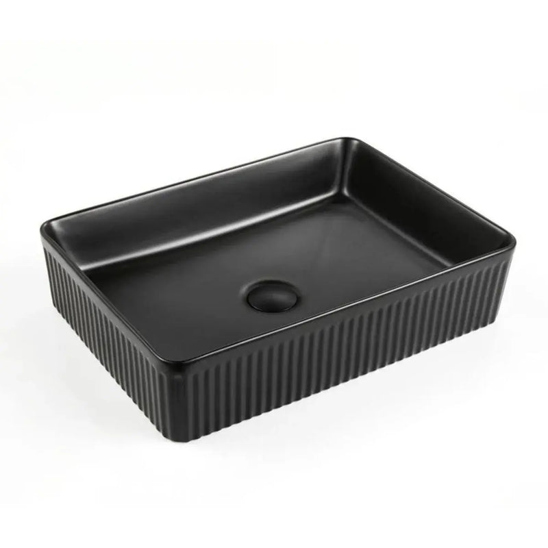 Cascade Rectangular Above Counter Basin Matte Black 500mmX380mmX120mm - FIL Kitchen Bathroom