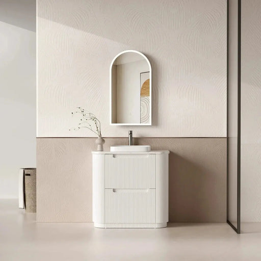 Curva Floor Standing Curve Vanity Matte White 750mm/900mm/1200mm/150mm/1800mm - FIL Kitchen Bathroom