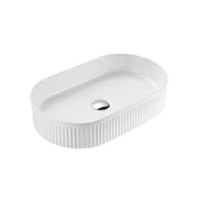 Fluted Oval Above Counter Basin Gloss/Matte White 580x360x120mm - FIL Kitchen Bathroom