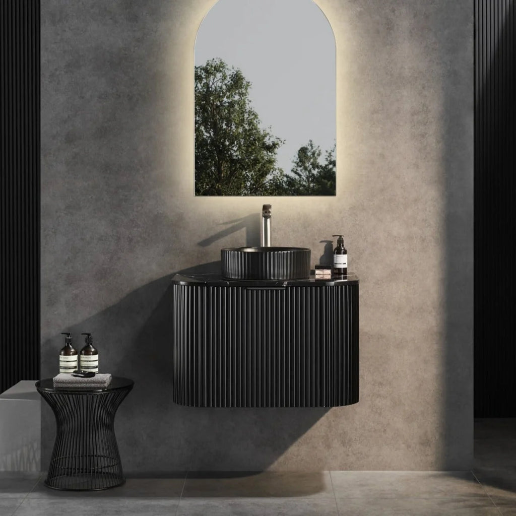 Avalon Wall Hung Vanity Single Bowl Matt Black 600mm/750mm/900mm/1200mm