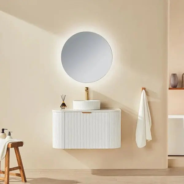 Avalon Wall Hung Vanity Single Bowl Matt White 600mm/750mm/900mm/1200mm - FIL Kitchen Bathroom