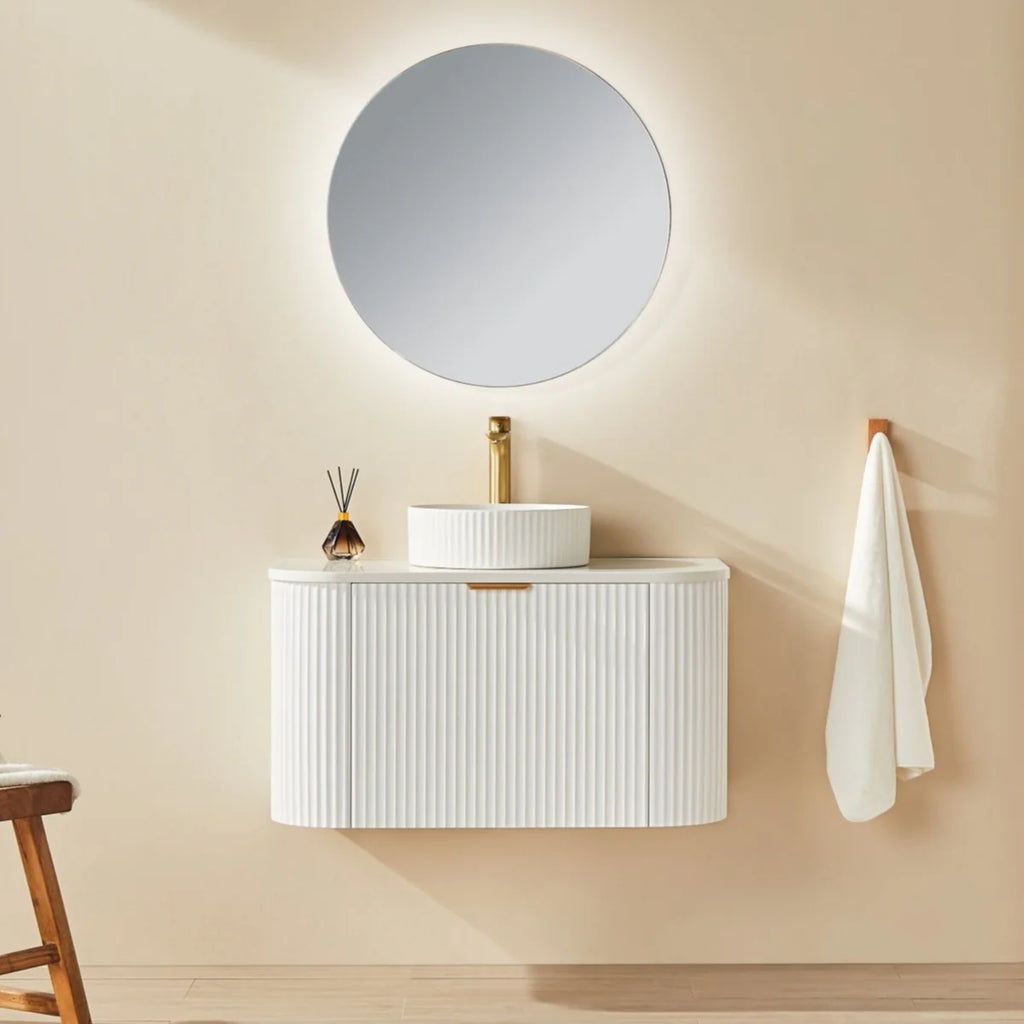 Avalon Wall Hung Vanity Single Bowl Matt White 600mm/750mm/900mm/1200mm