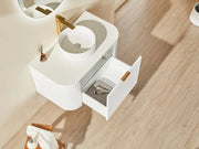 Avalon Wall Hung Vanity Single Bowl Matt White 600mm/750mm/900mm/1200mm - FIL Kitchen Bathroom