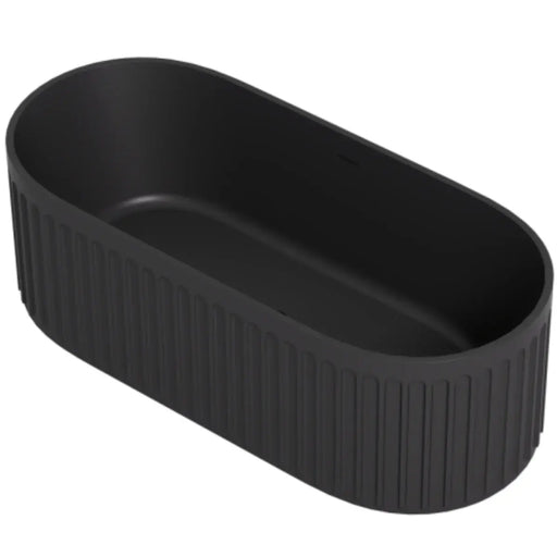 Cascade Solid Surface Stone Freestanding Bathtub Matte Black 1700mm - FIL Kitchen Bathroom