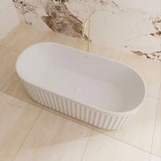 Cascade Solid Surface Stone Freestanding Bathtub Matte White (1700mm) - FIL Kitchen Bathroom