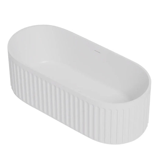 Cascade Solid Surface Stone Freestanding Bathtub Matte White (1700mm) - FIL Kitchen Bathroom