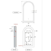 AULIC CANTERBURY LED MIRROR MATTE BLACK 3 COLOUR LIGHTS 500X900MM - FIL Kitchen Bathroom