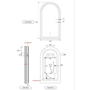 AULIC CANTERBURY LED MIRROR BRUSHED BRONZE 3 COLOUR LIGHTS 500X900MM - FIL Kitchen Bathroom