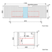 Savio Wall Hung Matte White 750mm/900mm/1200mm/1500mm/1800mm - FIL Kitchen Bathroom