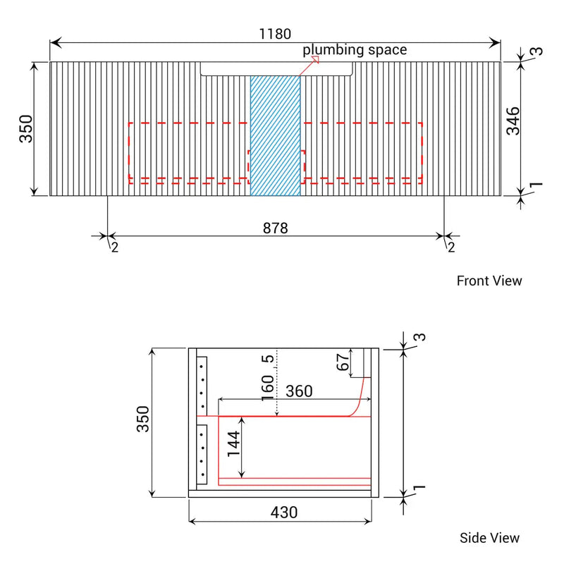 Savio Wall Hung Matte White 750mm/900mm/1200mm/1500mm/1800mm - FIL Kitchen Bathroom