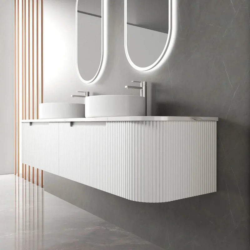 Savio Wall Hung Matte White 750mm/900mm/1200mm/1500mm/1800mm - FIL Kitchen Bathroom