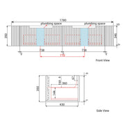 Savio Wall Hung Matte White 750mm/900mm/1200mm/1500mm/1800mm - FIL Kitchen Bathroom