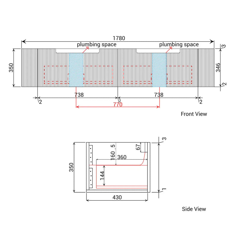 Savio Wall Hung Matte White 750mm/900mm/1200mm/1500mm/1800mm - FIL Kitchen Bathroom