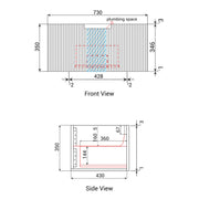 Savio Wall Hung Matte White 750mm/900mm/1200mm/1500mm/1800mm - FIL Kitchen Bathroom