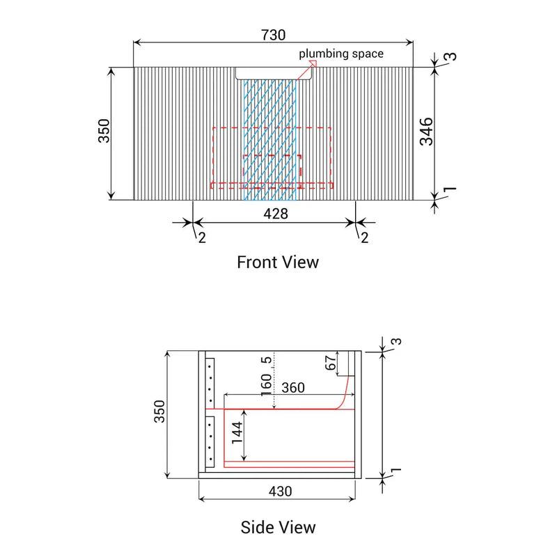 Savio Wall Hung Matte White 750mm/900mm/1200mm/1500mm/1800mm - FIL Kitchen Bathroom