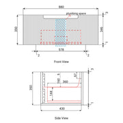 Savio Wall Hung Matte White 750mm/900mm/1200mm/1500mm/1800mm - FIL Kitchen Bathroom