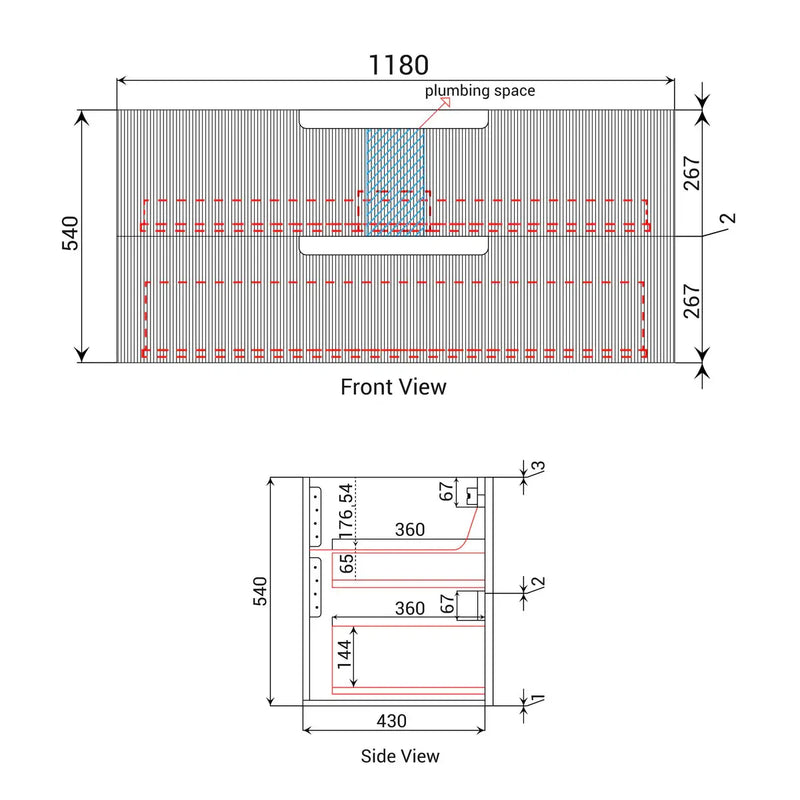 Verona Mark II Wall Hung Matte White 600mm/750mm/900mm/1200mm - FIL Kitchen Bathroom