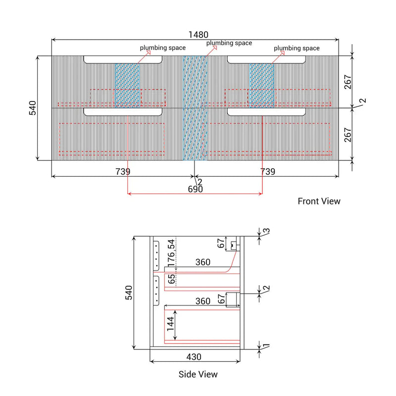 Verona Mark II Wall Hung Matte White 1500mm/1800mm - FIL Kitchen Bathroom