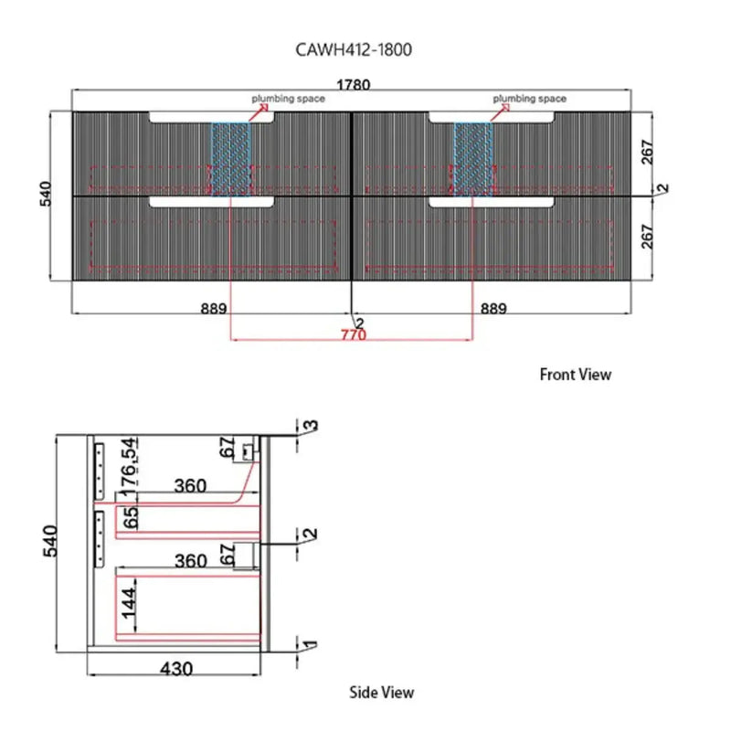 Verona Mark II Wall Hung Matte White 1500mm/1800mm - FIL Kitchen Bathroom