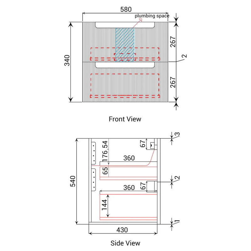 Verona Mark II Wall Hung Matte White 600mm/750mm/900mm/1200mm - FIL Kitchen Bathroom