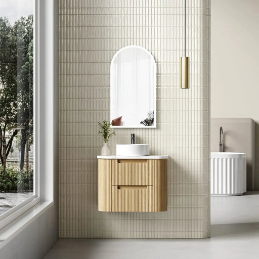 Varcelli Tier Harvest Oak Wall Hung Vanity 750mm/900mm/1200mm - FIL Kitchen Bathroom