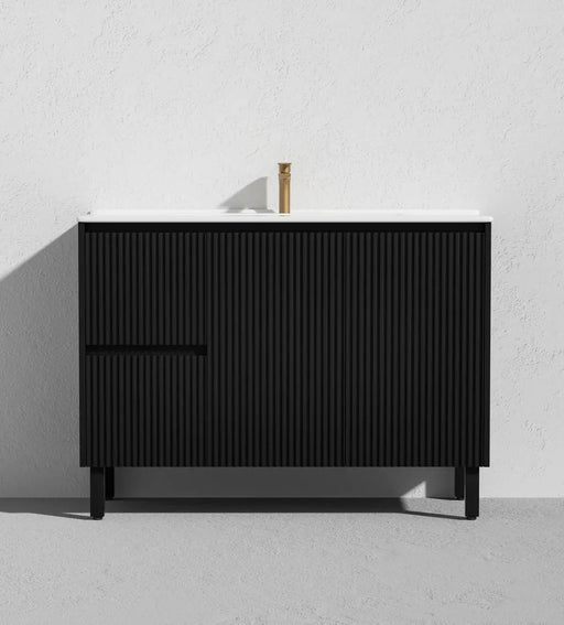 Brighton Floor Standing Vanity PVC Matte Black 1200mm/1500mm(Single/Double Bowl) - FIL Kitchen Bathroom