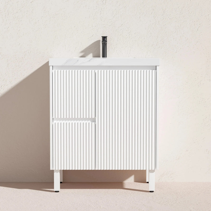 Brighton Floor Standing Vanity PVC Matte White 600mm/750mm/900mm - FIL Kitchen Bathroom