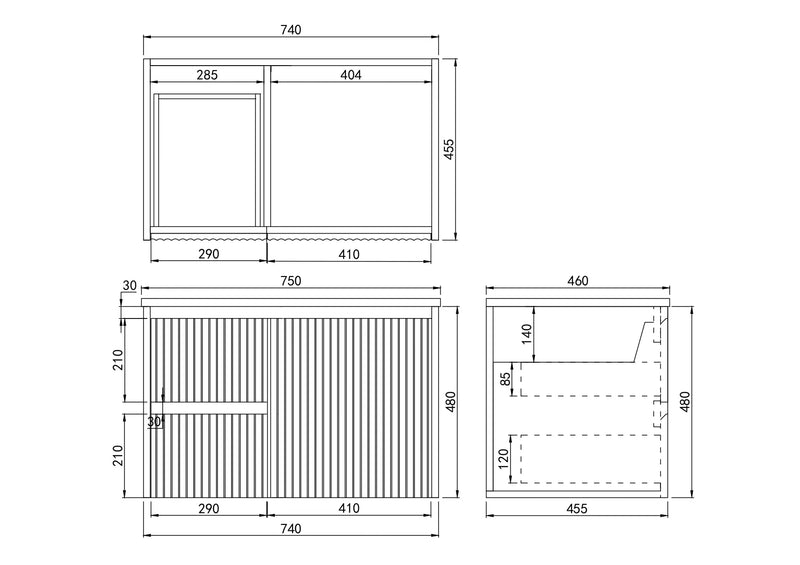 Brindabella Wall Hung PVC Cabinet (750mm) POSEIDON