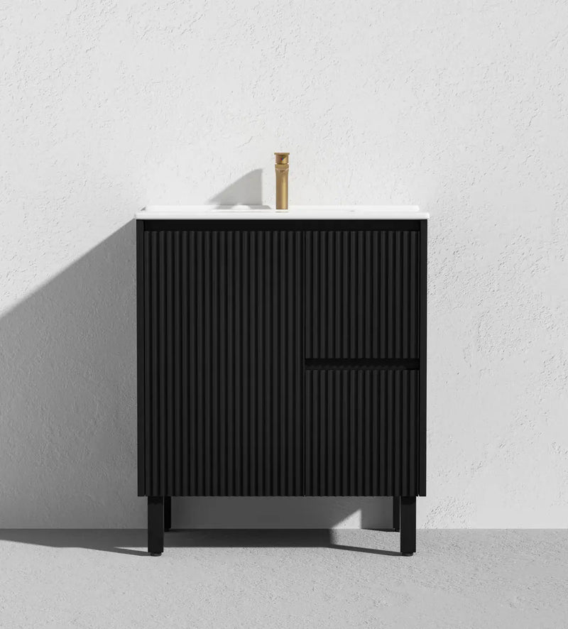Brighton Floor Standing Vanity PVC Matte Black 600mm/750mm/900mm CETO