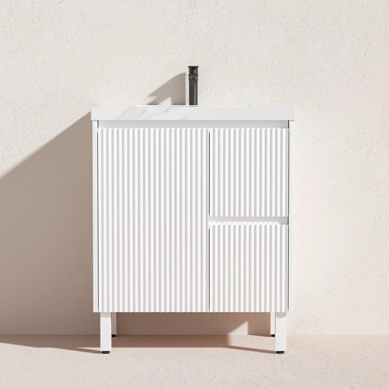 Brighton Floor Standing Vanity PVC Matte White 600mm/750mm/900mm - FIL Kitchen Bathroom