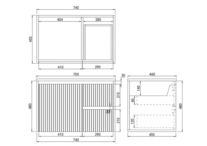 Brindabella Wall Hung PVC Cabinet (750mm) POSEIDON