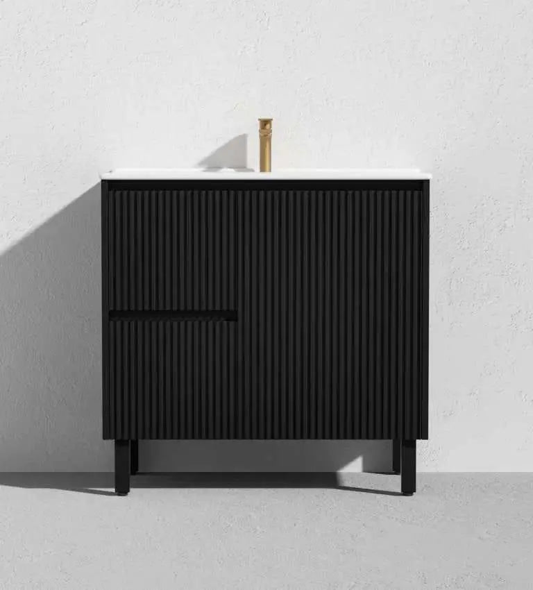 Brighton Floor Standing Vanity PVC Matte Black 600mm/750mm/900mm CETO