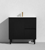 Brighton Floor Standing Vanity PVC Matte Black 600mm/750mm/900mm CETO
