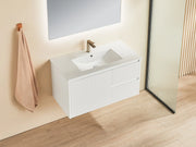Brindabella Wall-Hung PVC Fluted Vanity Matte White(900mm) POSEIDON