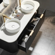 Avalon Wall Hung Vanity Matte Black Double Bowl 1500mm/1800mm - FIL Kitchen Bathroom