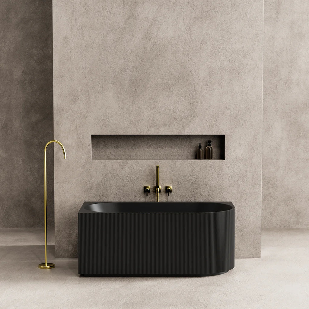 CAPRI FREESTANDING LEFT CORNER BATHTUB MATTE BLACK 1500MM/1700MM