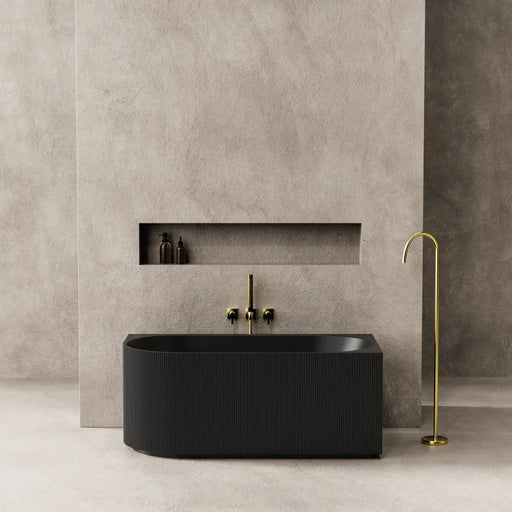 CAPRI FREESTANDING RIGHT CORNER BATHTUB MATTE BLACK 1500MM/1700MM CETO