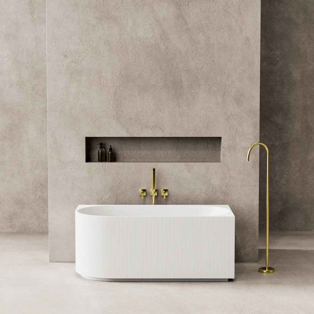 CAPRI FREESTANDING RIGHT CORNER BATHTUB MATTE WHITE 1500MM/1700MM