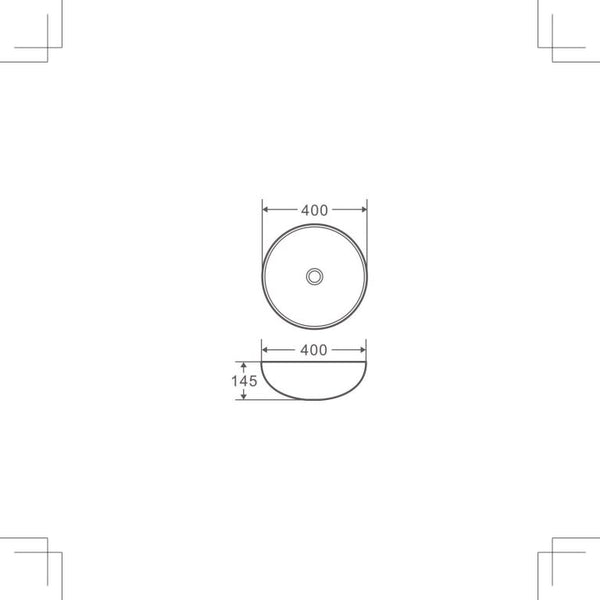 Chur Touchline White Above Counter Basin 400X400X145mm